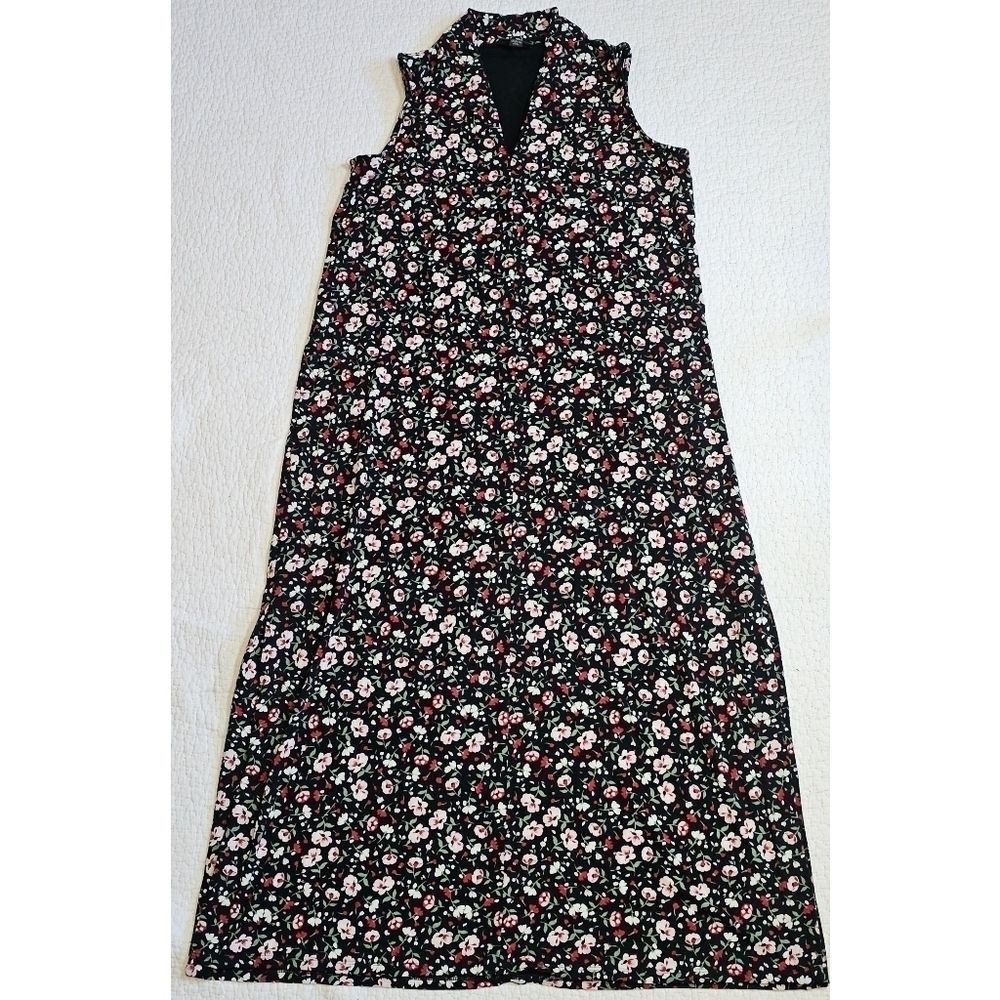J. Jill Floral Wearever Sleeveless Midi Dress